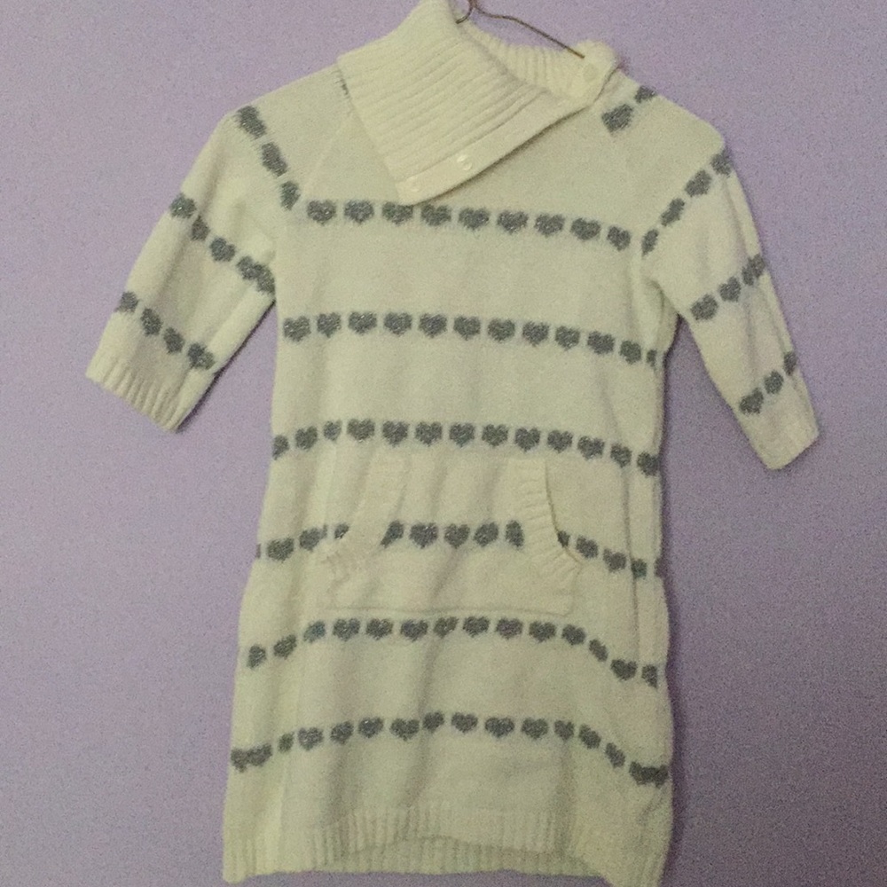 Girls White Sweater-Dress